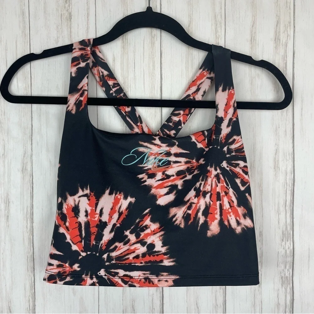 Nike Firework black red pink blue sports bra Medium
